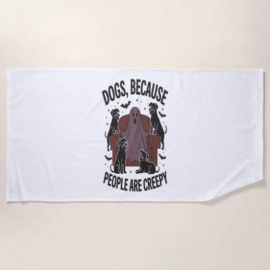 Serviette De Plage Chien d'Halloween éffrayant Fantôme Éffrayant 2 (Devant)