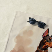 Serviette De Plage Chien Doberman Pinscher Brun Rouille Rouge (En situation)