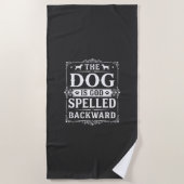 Serviette De Plage Chien Drôle Dieu Écrit À L'Envers (Devant)