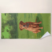 Serviette De Plage Chien du Labrador jaune rouge renard (Devant)