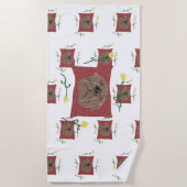 Serviette De Plage Chien endormi (Devant)