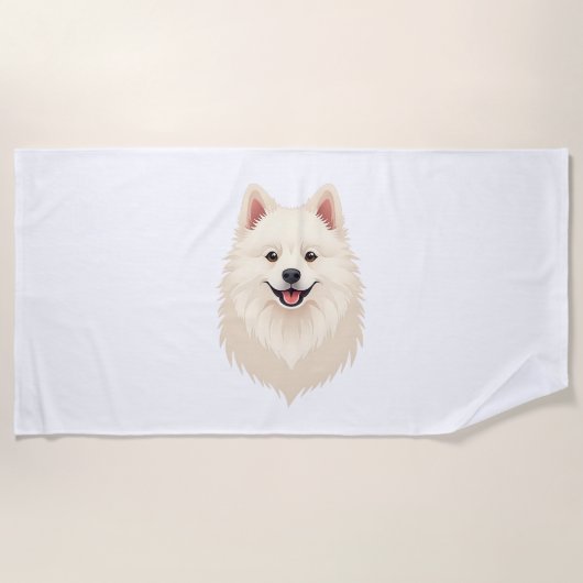 Serviette De Plage Chien Esquimau Américain (Devant)