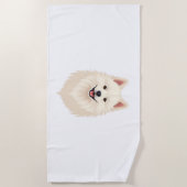 Serviette De Plage Chien Esquimau Américain (Devant)