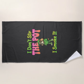 Serviette De Plage Chien Fumeur de Joint Drôle Stoner