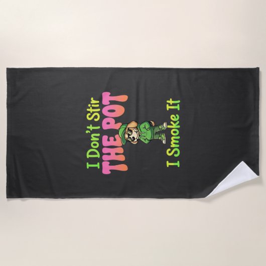 Serviette De Plage Chien Fumeur de Joint Drôle Stoner (Devant)