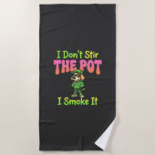 Serviette De Plage Chien Fumeur de Joint Drôle Stoner (Devant)