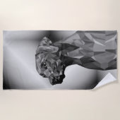 Serviette De Plage Chien géométrique gris (Devant)