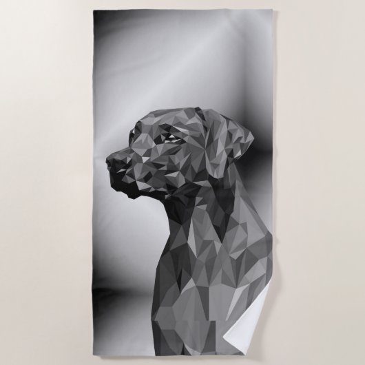 Serviette De Plage Chien géométrique gris (Devant)
