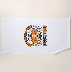 Serviette De Plage Chien Halloween Pattes Effrayantes