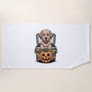Serviette De Plage Chien Labrador Brun Halloween Effrayant
