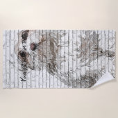 Serviette De Plage Chien maltais si adorable et mignon (Devant)