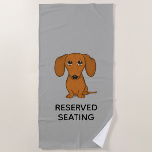 Serviette De Plage Chien mignon de saucisse de bande dessinée de