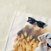 Serviette De Plage Chien Retriever doré blanc (En situation)