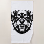 Serviette De Plage Chien Rottweiler (Devant)
