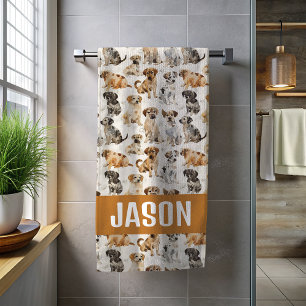 Serviette De Plage Chiens au look adorable aquarelle