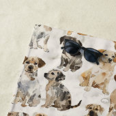 Serviette De Plage Chiens de chiot à l'aquarelle mignon (En situation)