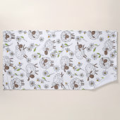 Serviette De Plage Chiens de comptage sur blanc (Devant)