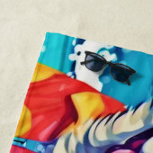 Serviette De Plage Chiens de plage ensoleillés : Peinture colorée (En situation)