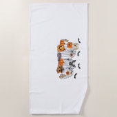 Serviette De Plage Chiens en costumes fantômes Halloween T-shirt clas (Devant)