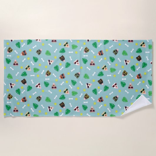 Serviette De Plage Chiens en vacances (Devant)