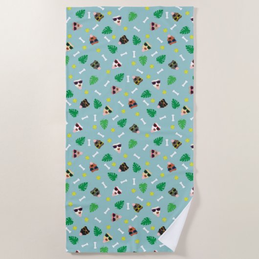 Serviette De Plage Chiens en vacances (Devant)