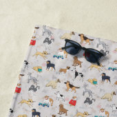 Serviette De Plage Chiens mignons Design Motif Blanc (En situation)
