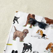 Serviette De Plage Chiens mignons personnalisés illustrations Motif (En situation)