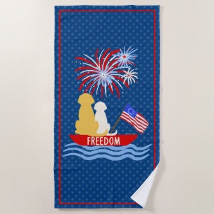 Serviette De Plage Chiens patriotiques laisser Freedom Ring Beach Tow