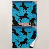 Serviette De Plage Chiens qui nagent (Devant)