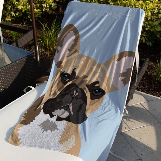 Serviette De Plage Chiffre de taureau français | Cute Frenchie