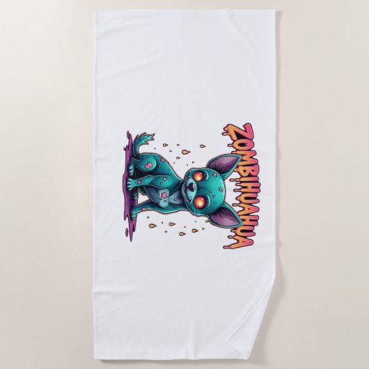 Serviette De Plage Chihuahua Chi Chichi Chiwawa Zombie Chien Hallowee (Devant)