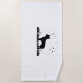 Serviette De Plage Chihuahua Chien - Halloween Moon Silhouette Classi (Devant)