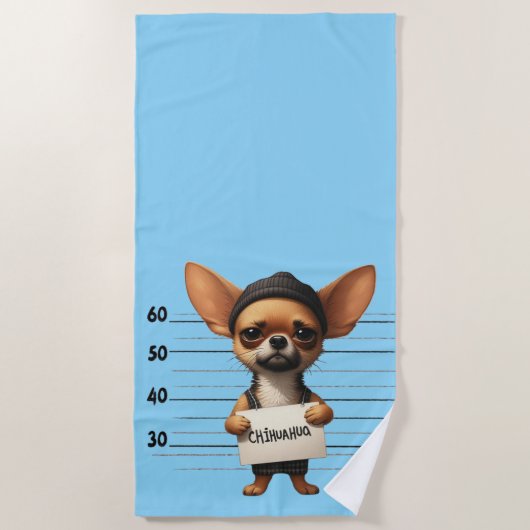 Serviette De Plage Chihuahua vilain (Devant)