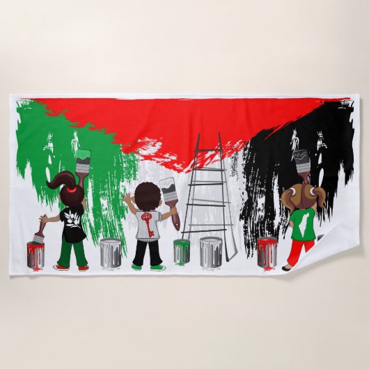 Serviette De Plage Children of Gaza Painting Palestine Flag (Devant)