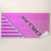 Serviette De Plage Chillax rose (Devant)