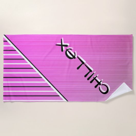 Serviette De Plage Chillax rose (Devant)