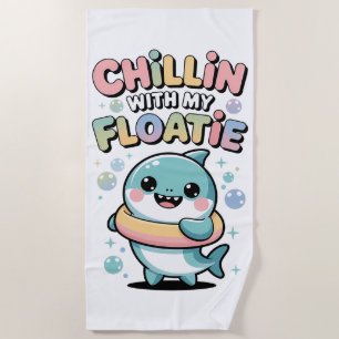 Serviette De Plage Chillin' avec mon flotteur   Bébé Requin Enfants