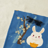 Serviette De Plage chinesse de lapin (En situation)