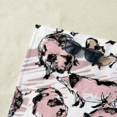 Serviette De Plage Chinois année de porc Dessin original Nom Annivers (En situation)