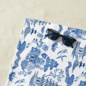 Serviette De Plage Chinoiserie Blue Willow (En situation)