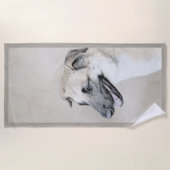 Serviette De Plage Chinook (oreilles d'hélicoptère) Peinture - Chien  (Devant)