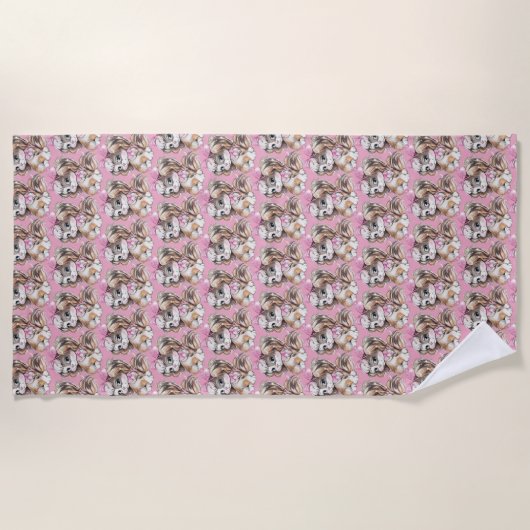 Serviette de plage Chiot (Devant)