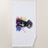 Serviette De Plage Chiot du Labrador en aquarelles (Devant)