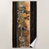 Serviette De Plage Chiots peints en Afrique (Devant)