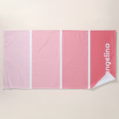 Serviette De Plage Chips de peinture rose pâle avec nom personnalisé
