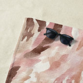 Serviette De Plage Chocolat à la crème rose Brown (En situation)