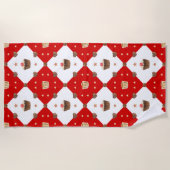 Serviette De Plage Chocolat doux Traitements Aquarelle de Noël modern (Devant)