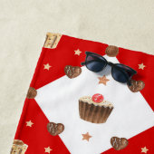 Serviette De Plage Chocolat doux Traitements Aquarelle de Noël modern (En situation)