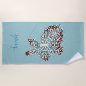 Serviette De Plage Chocolat et blues de Mandala Rabbit (Devant)