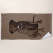 Serviette De Plage Chocolat Labrador Retriever Dog Sitting (Devant)